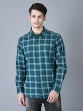 Load image into Gallery viewer, CANOE MEN Casual Shirt Turquoise Blue Color Cotton Fabric Button Closure Printed
