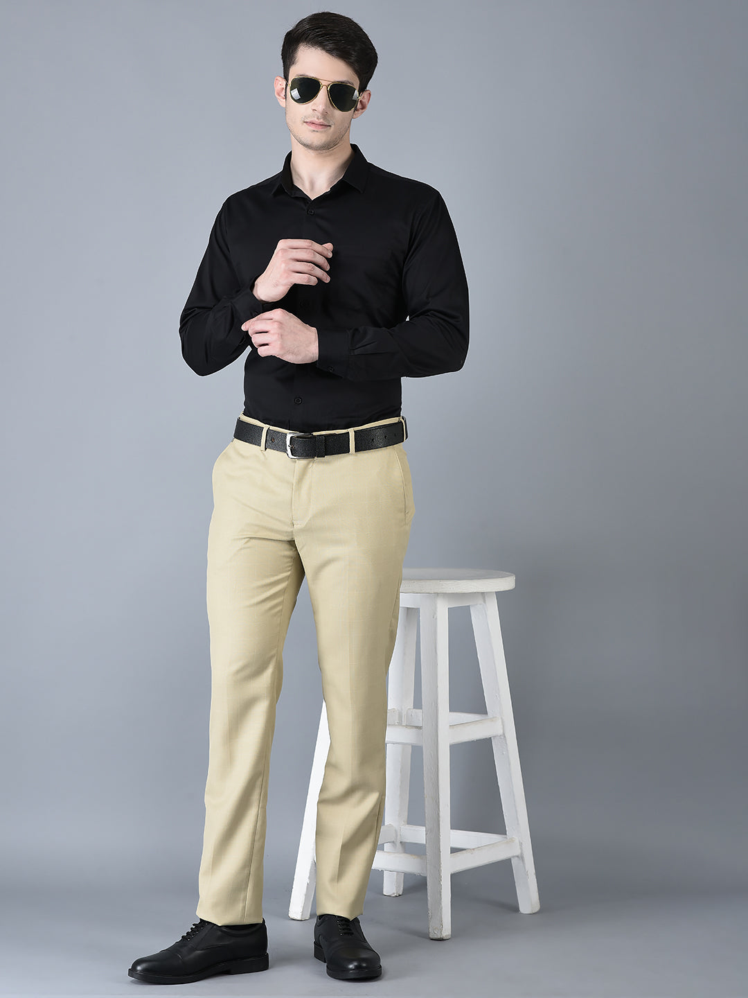 CANOE MEN Formal Trouser  BEIGE Color