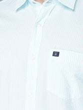 Load image into Gallery viewer, CANOE MEN Casual Shirt Aqua Color Cotton Fabric Button Closure Striped
