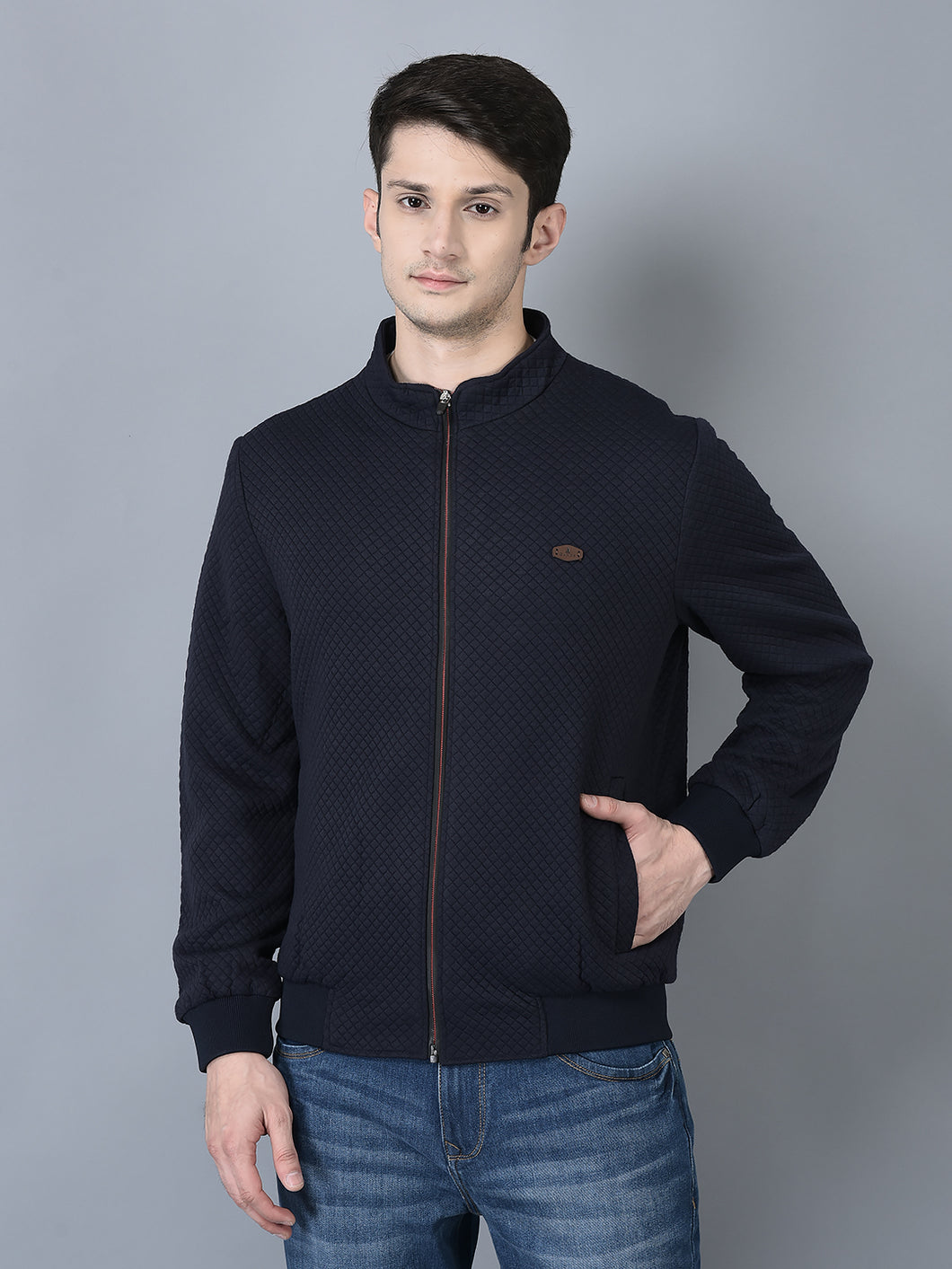 CANOE MEN Bomber Jacket  Zipper Closer Round Neck