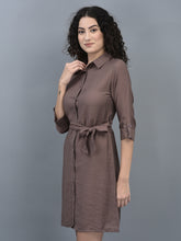 Load image into Gallery viewer, Canoe Women Roll-Up Sleeve Above Knee Legnth Casual And Party Wear Dress
