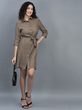 Load image into Gallery viewer, Canoe Women Roll-Up Sleeve Above Knee Legnth Casual And Party Wear Dress
