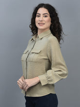 Load image into Gallery viewer, Canoe Women Long Sleeve Relaxed Fit Regular Length Button Placket Shirt

