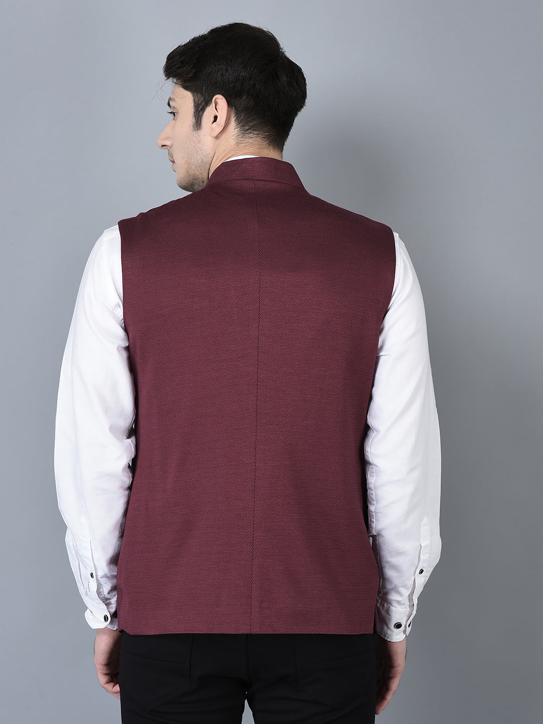 CANOE MEN Casual Waistcoat  Wine Color