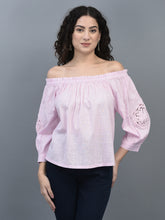 Load image into Gallery viewer, Canoe Women Off-Shoulder Three-Quarter Sleeves Medium Length Top
