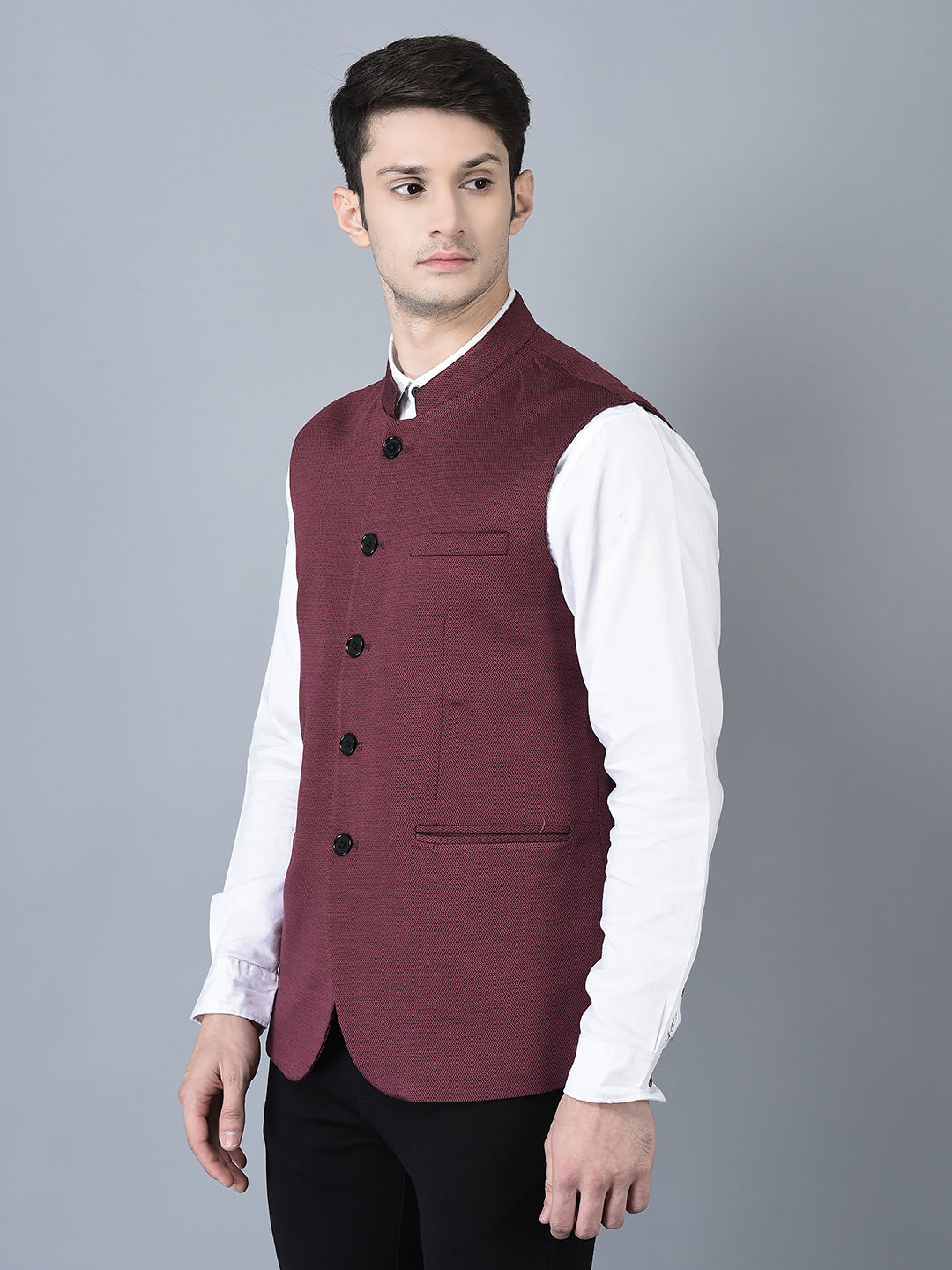 CANOE MEN Casual Waistcoat  Wine Color