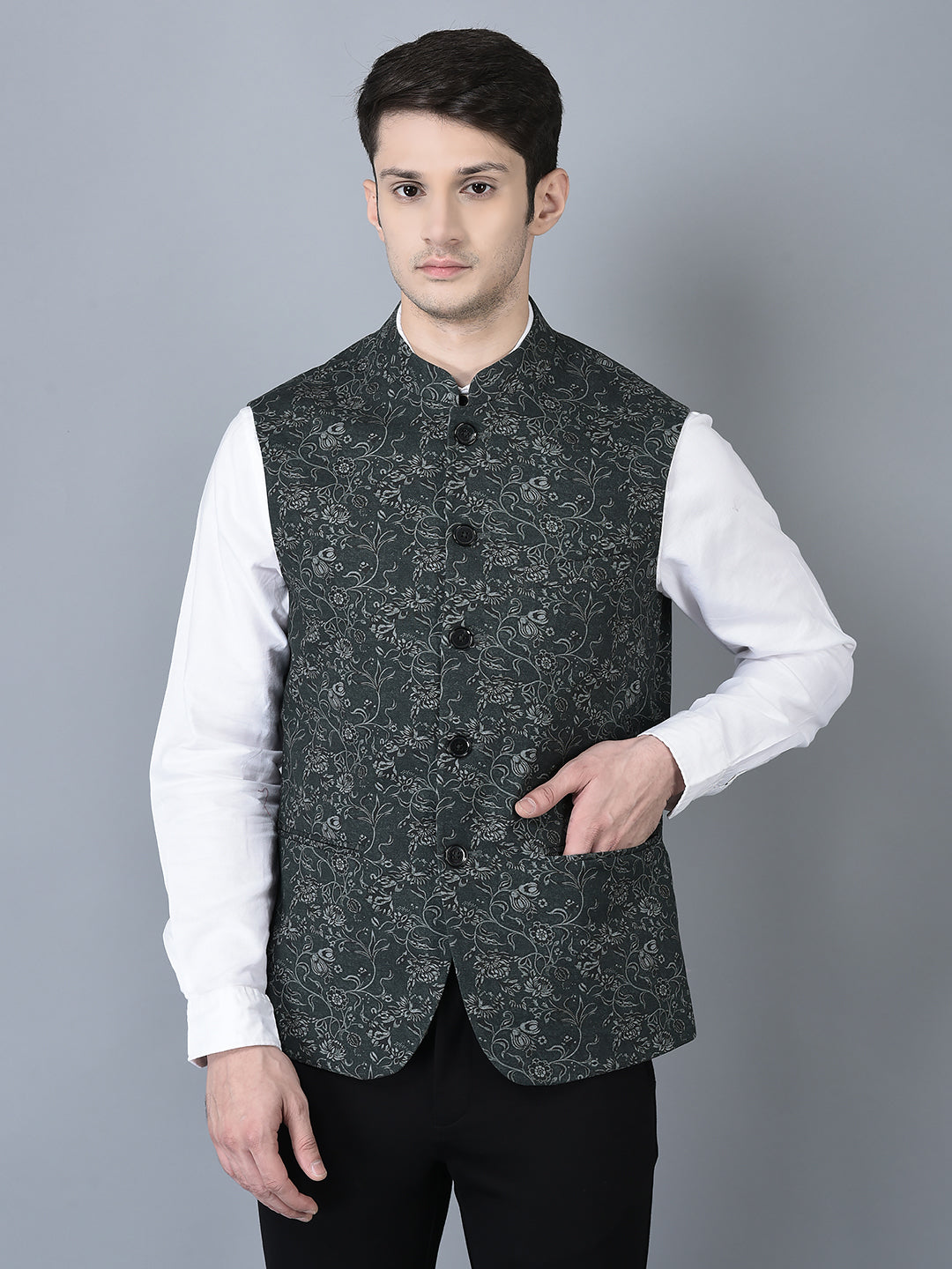 CANOE MEN Casual Waistcoat  Button Closer printed Pattern