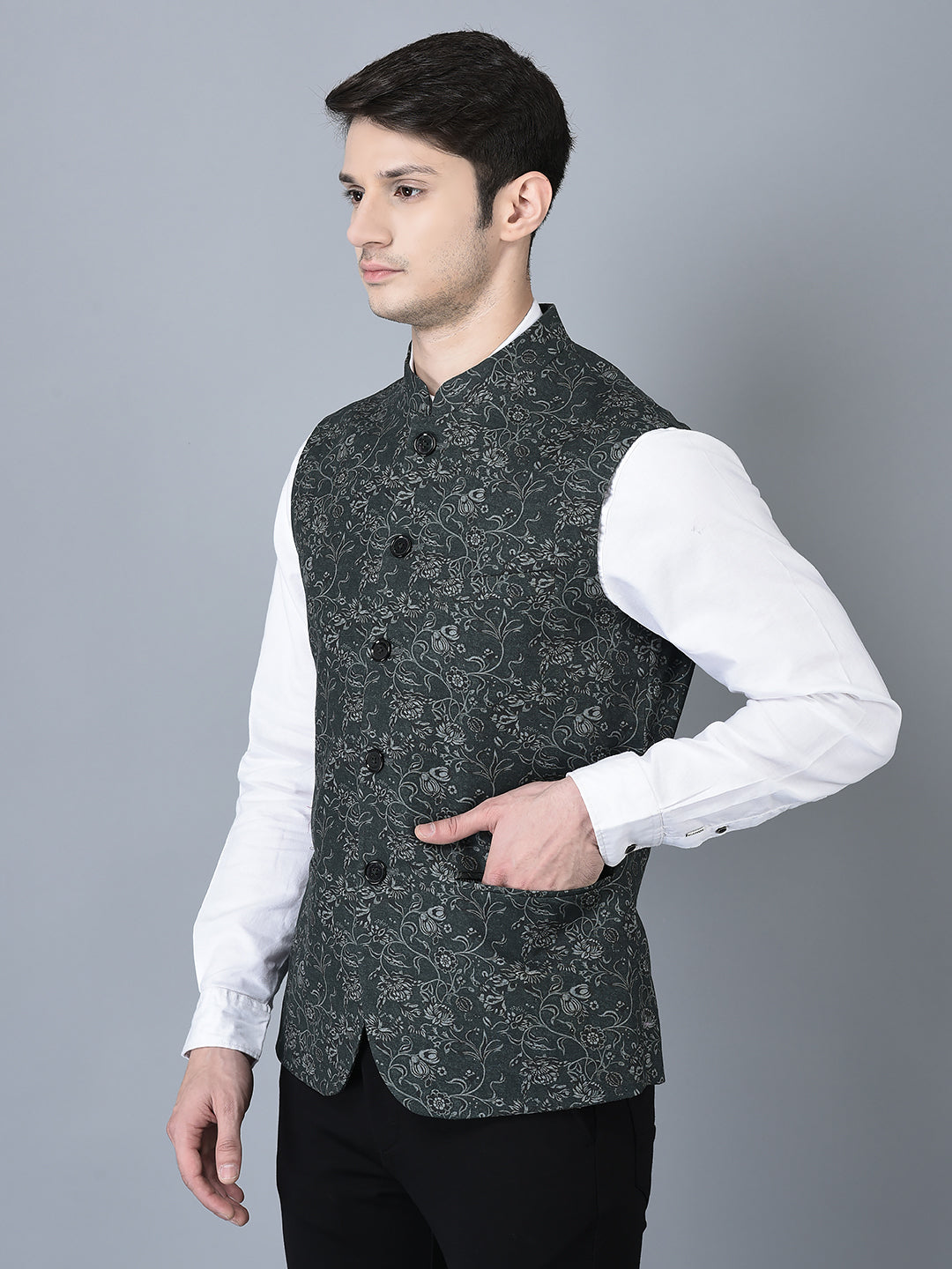 CANOE MEN Casual Waistcoat  Button Closer printed Pattern