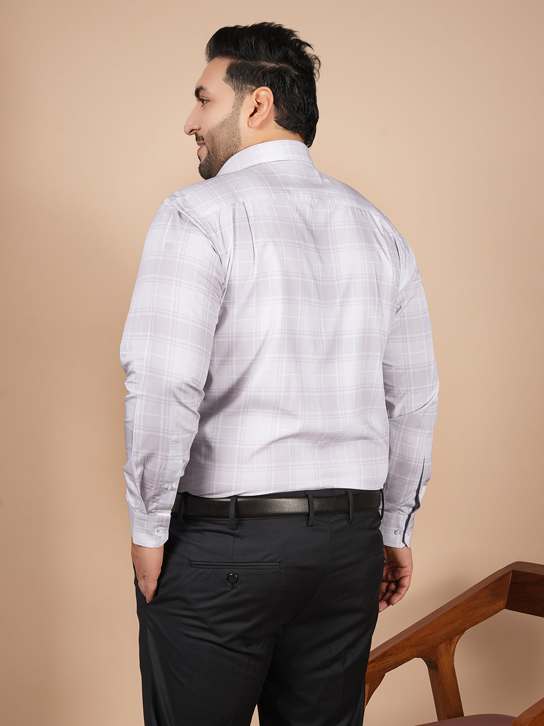 Luxury Bamboo Silk Check Formal Shirt for Men