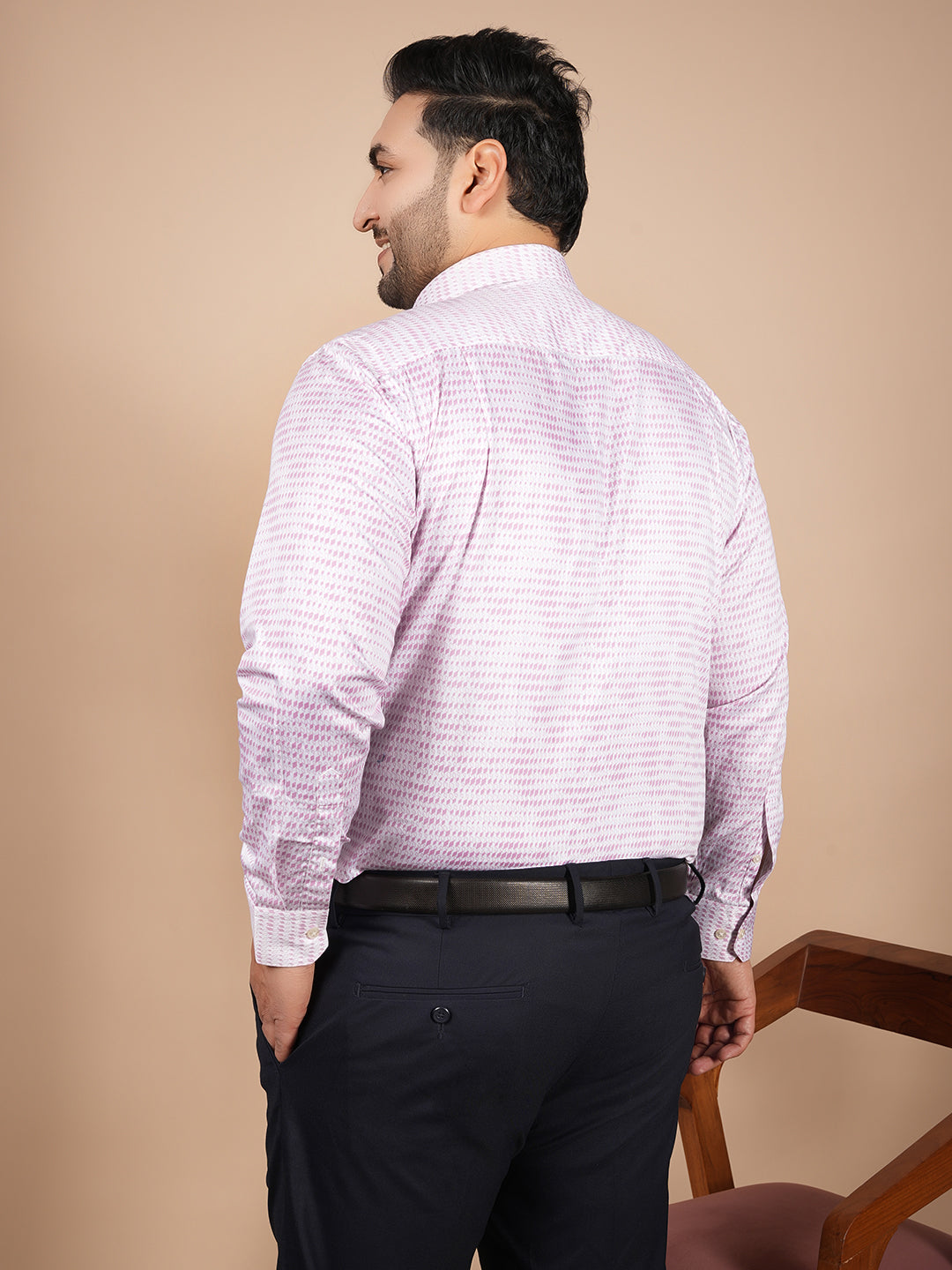 Canoe Premium Printed Pink Cotton Shirt | 100% Imported Cotton