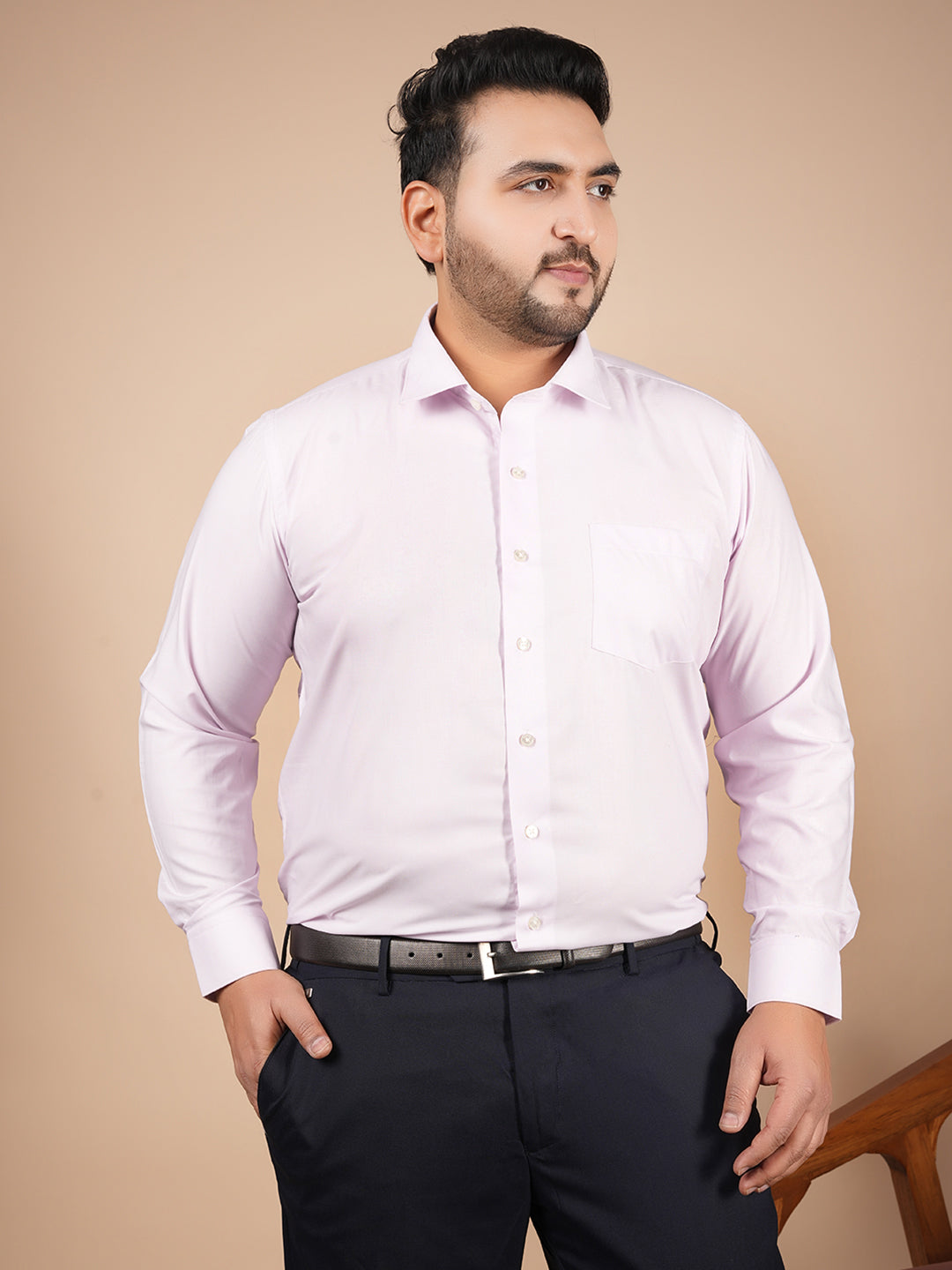 Canoe Signature Blush Pink Microfiber Formal Shirt | Premium Executive Collection