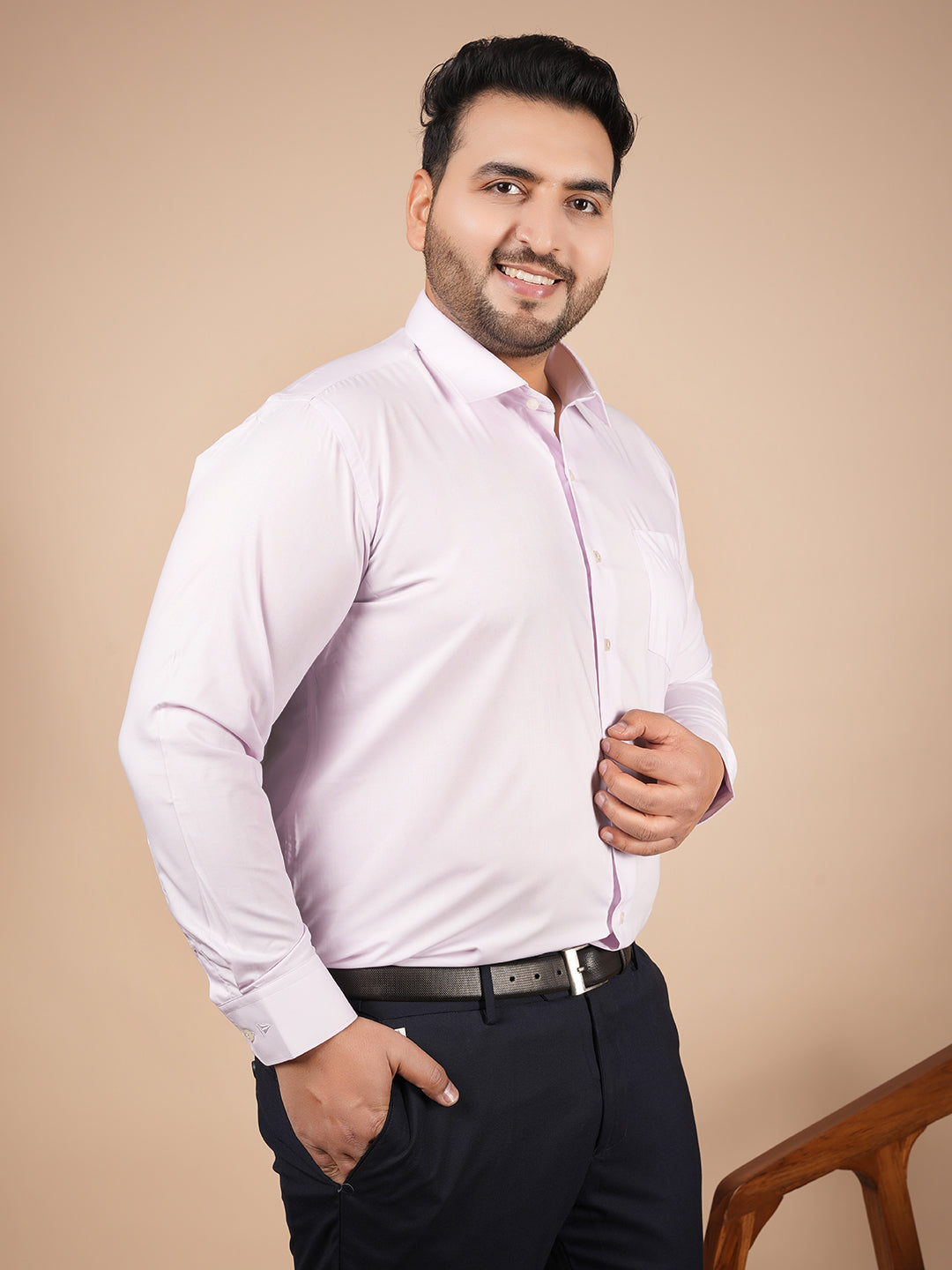 Canoe Signature Blush Pink Microfiber Formal Shirt | Premium Executive Collection