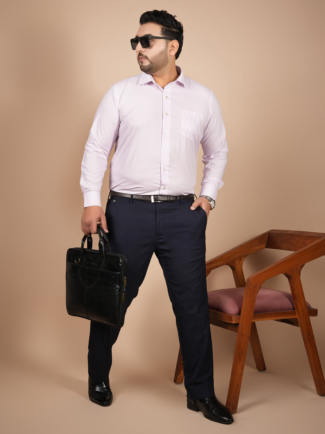 Canoe Signature Blush Pink Microfiber Formal Shirt | Premium Executive Collection
