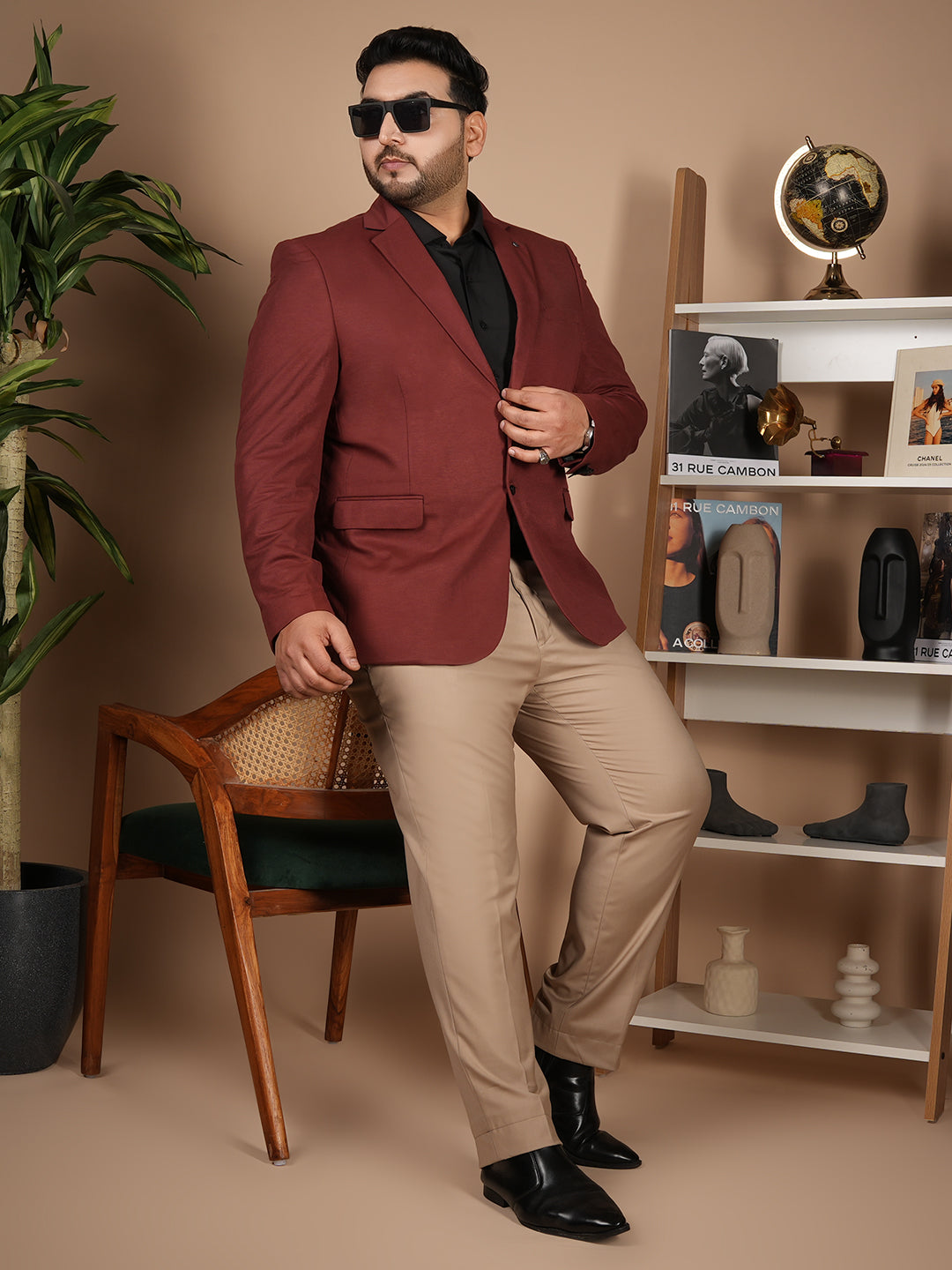 Premium Men’s Casual Blazer – Rust Color | Tailored Fit