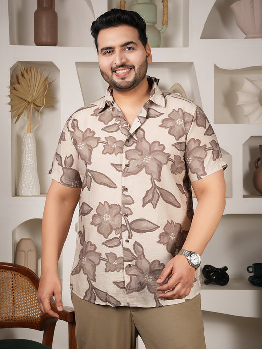 Premium Men’s Casual Shirt – 100% Viscose Floral Print