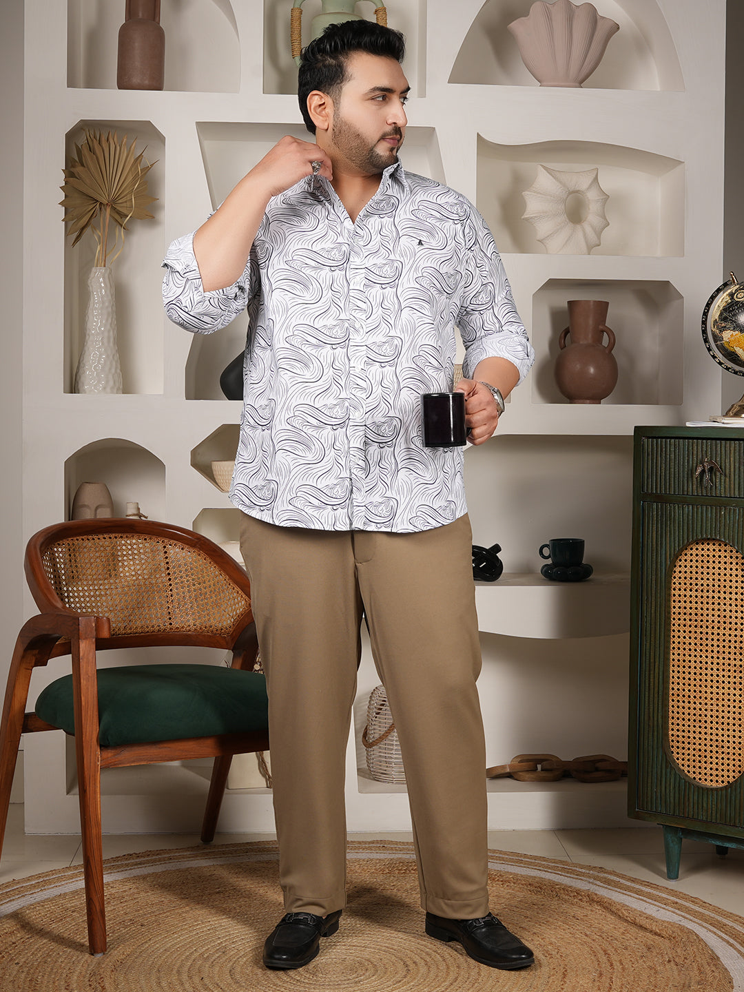 Canoe Atelier Monochrome Wave Shirt – Pure Cotton Luxury Collection