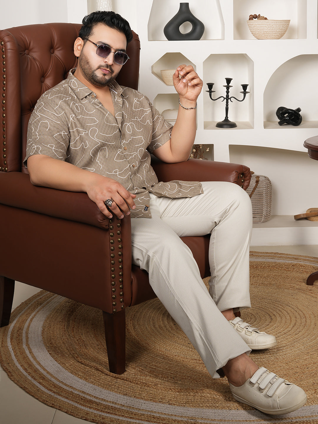 Atelier Earthstone Abstract Shirt – Pure Viscose Luxury Edition