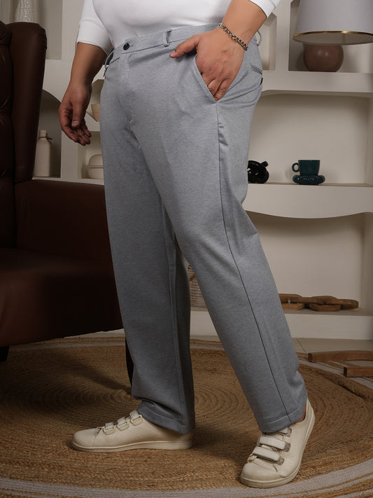 Men's Plus Size Sky Blue Casual Trousers
