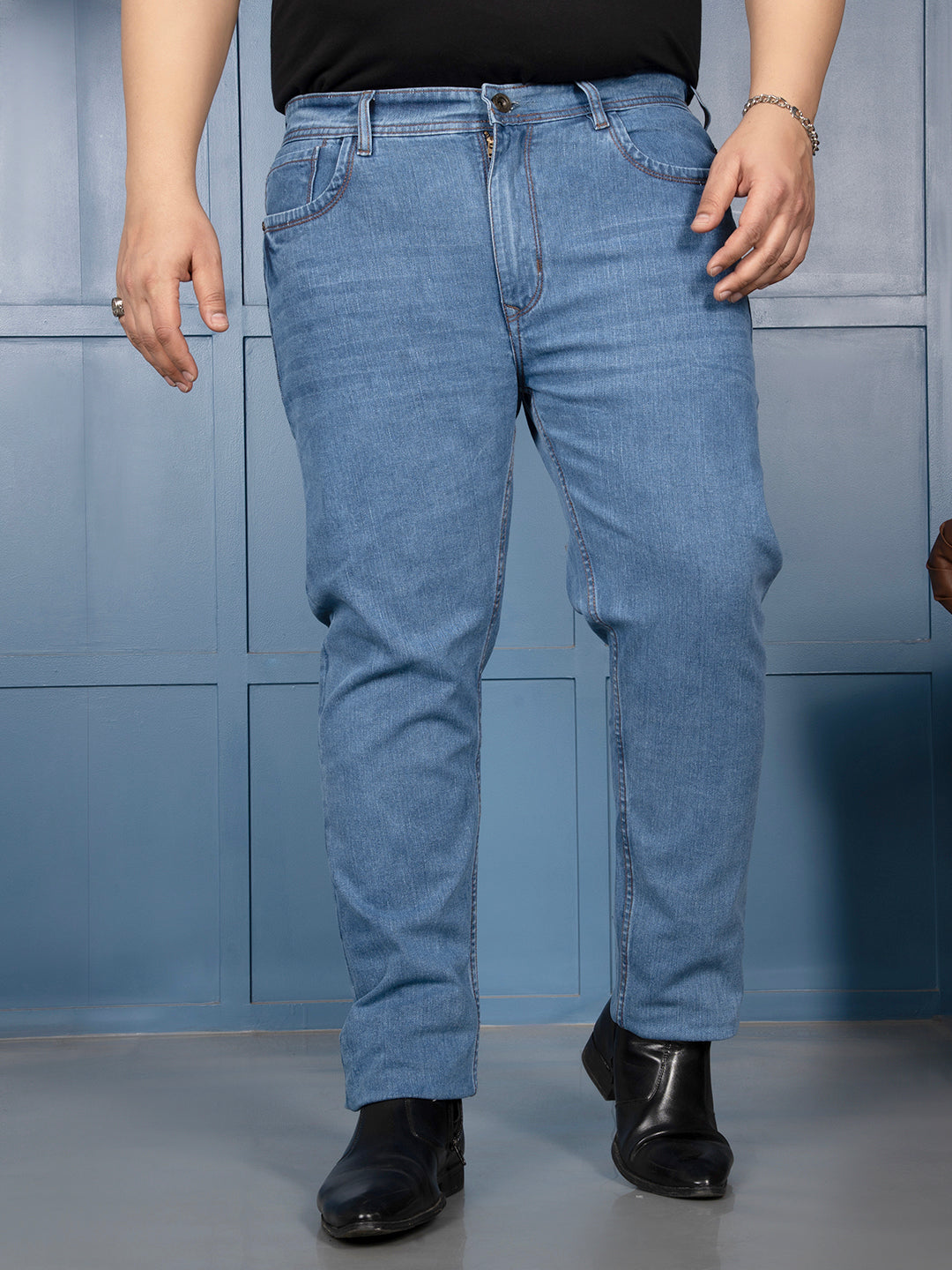 Canoe Plus Men's Light Blue Stretch Denim Jeans