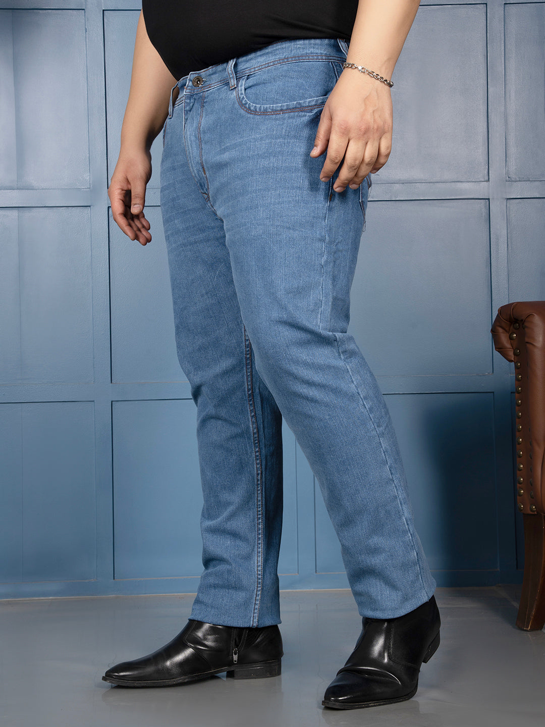 Canoe Plus Men's Light Blue Stretch Denim Jeans