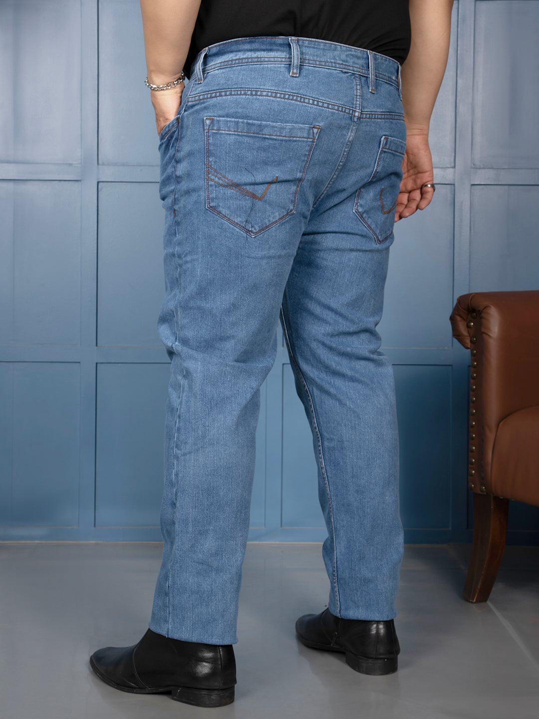 Canoe Plus Men's Light Blue Stretch Denim Jeans