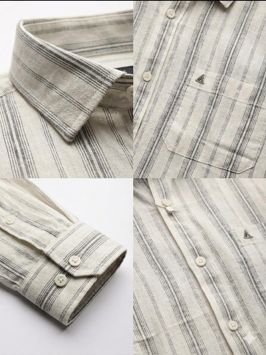 Men’s Vertical Striped Slim Fit Shirt | Casual & Smart Wear