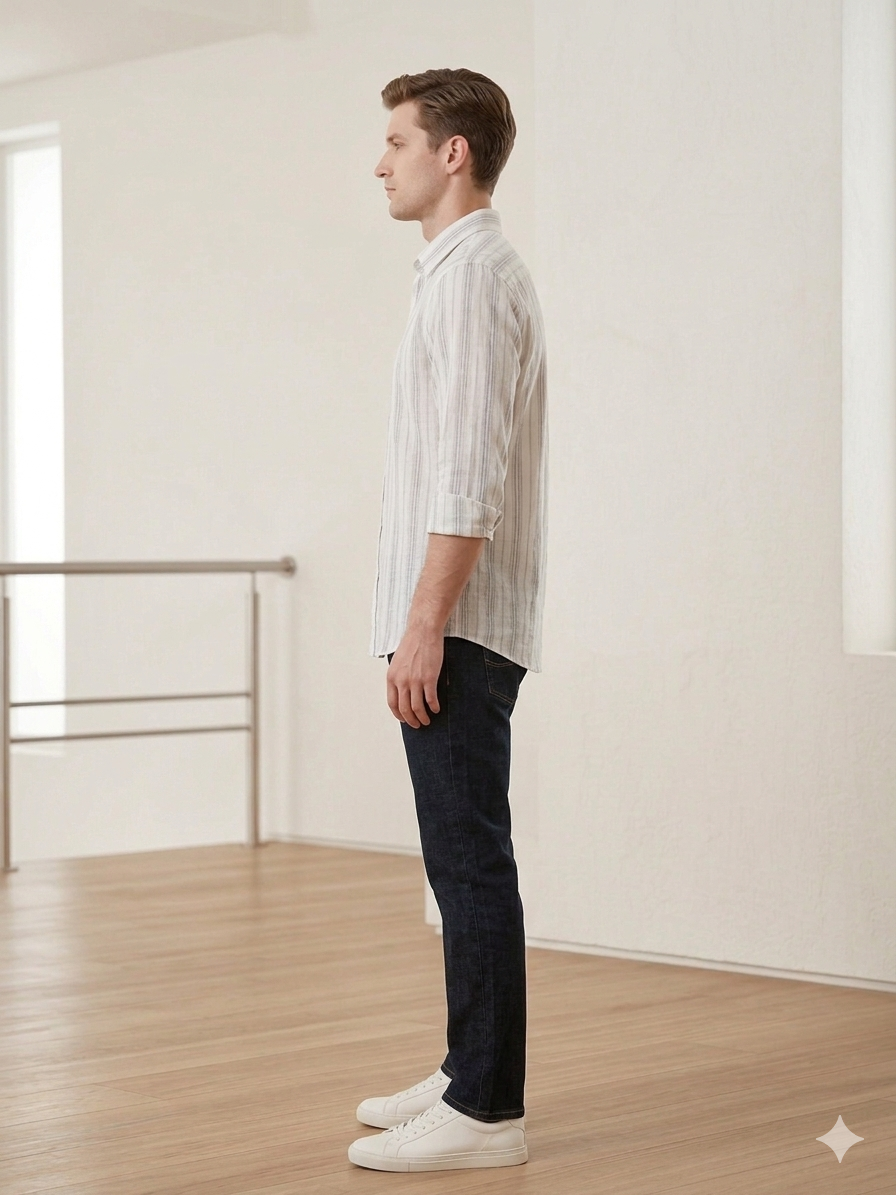 Men’s Vertical Striped Slim Fit Shirt | Casual & Smart Wear