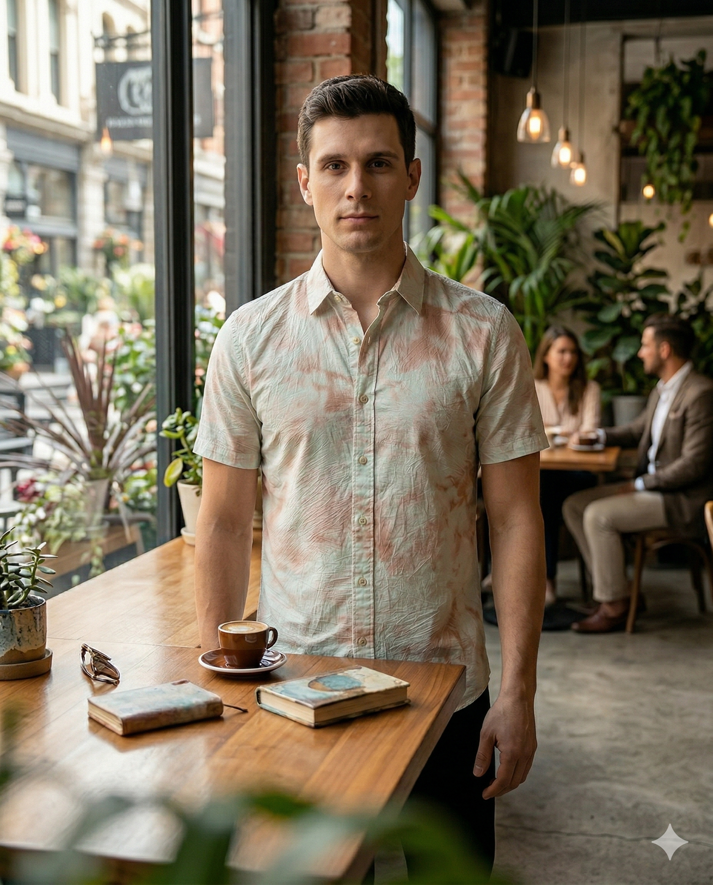 Men’s Regular Fit Abstract Printed Half Sleeve Shirt – Pastel Premium Look