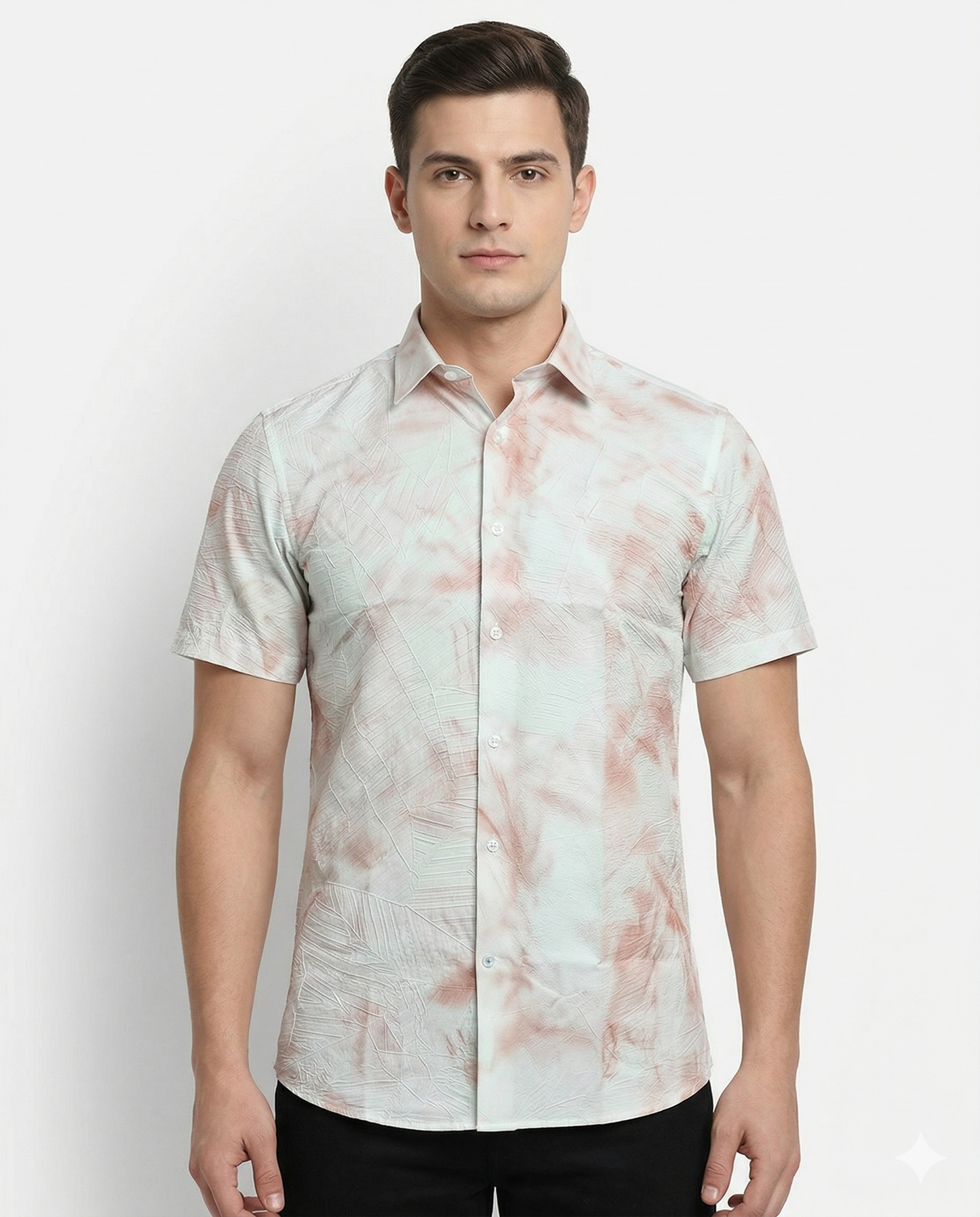 Men’s Regular Fit Abstract Printed Half Sleeve Shirt – Pastel Premium Look