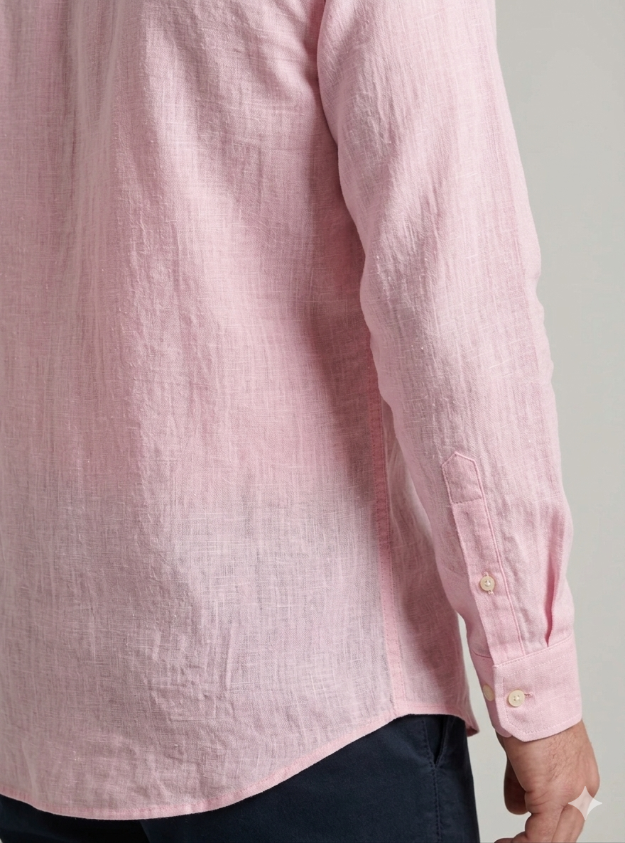 Men’s Solid Pink Casual Shirt