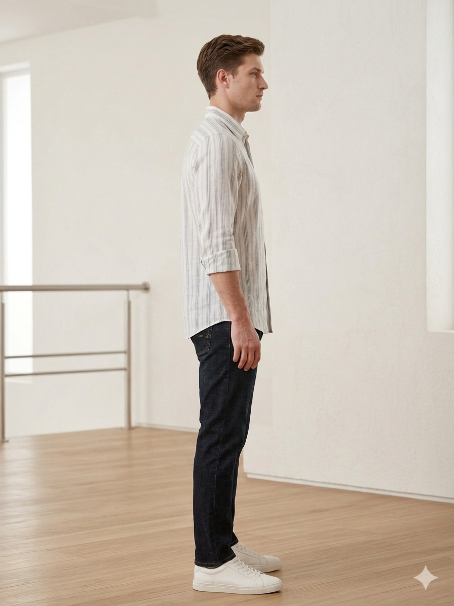 Men’s Vertical Striped Slim Fit Shirt | Casual & Smart Wear