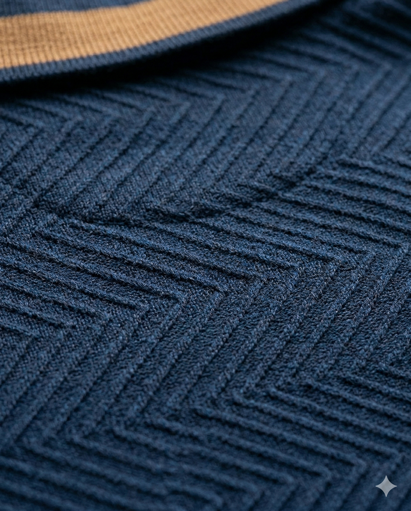 Men's Navy Blue Textured Polo T-Shirt | Premium Cotton Smart Casual Collar T-Shirt