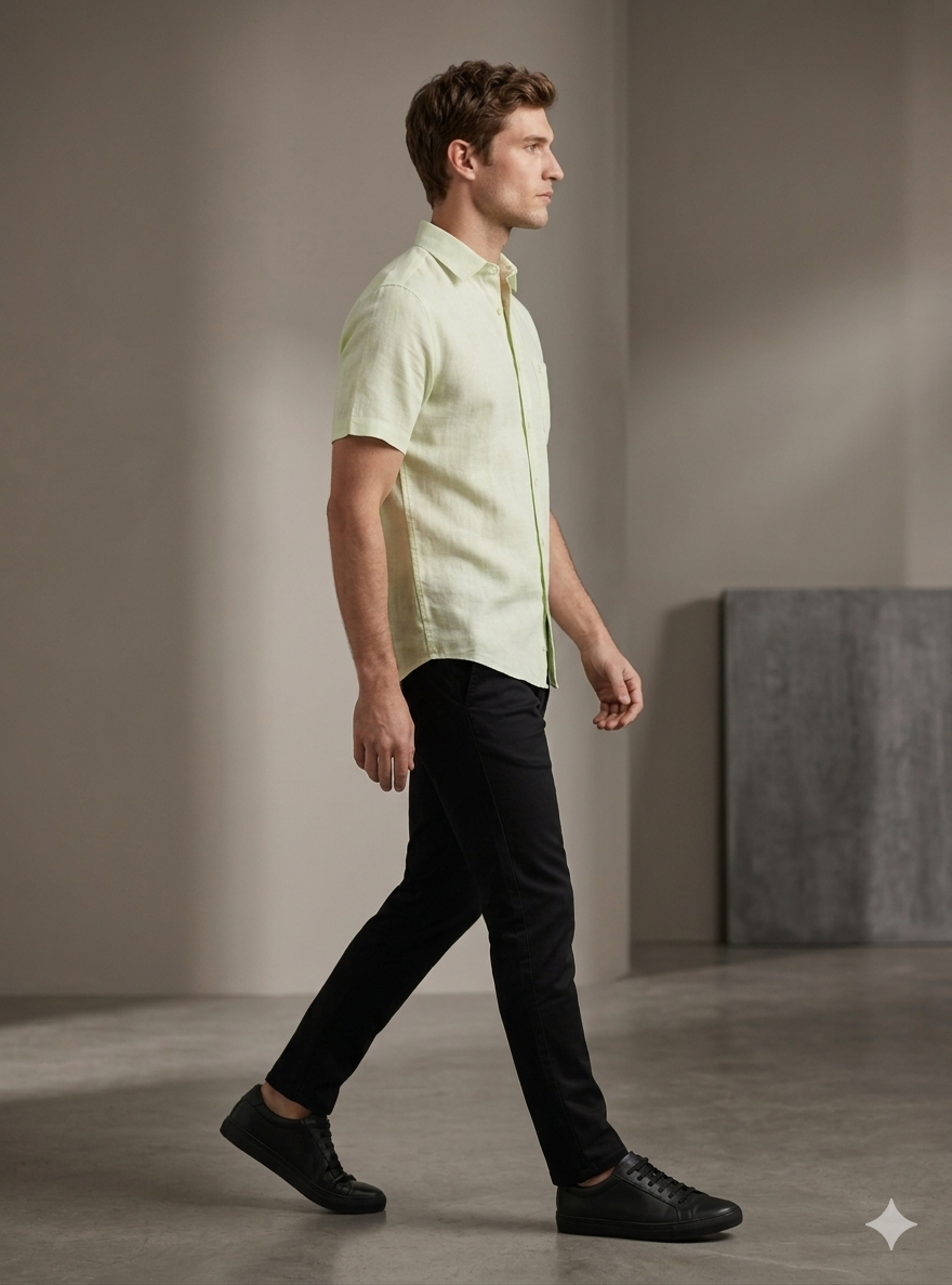 Men’s Premium Linen Short Sleeve Shirt | Breathable Summer Fit