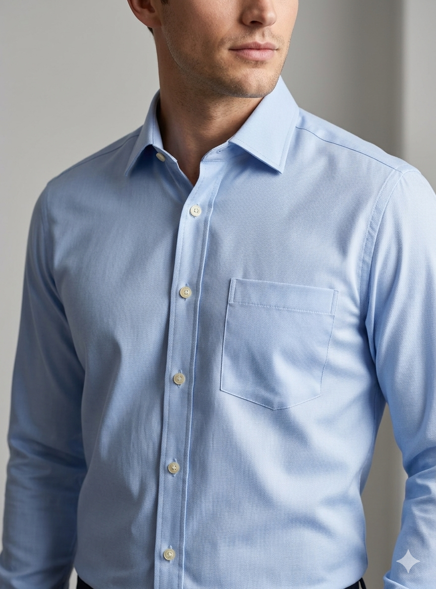 Formal Shirts : Light Blue Formal Shirt by Canoe