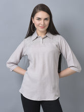 Load image into Gallery viewer, CANOE WOMEN Top Three Fourth Sleeve Medium Length Button Closer
