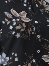 Load image into Gallery viewer, Canoe Women Round Neck Roll-Up Sleeve Flower Printed Tunic
