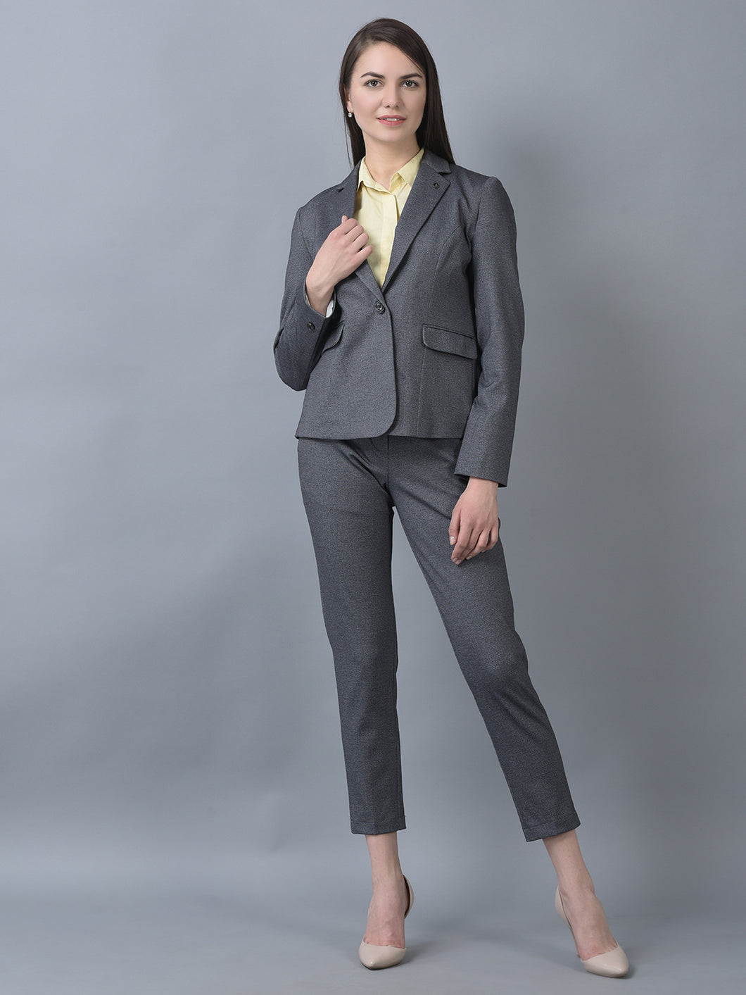 Canoe Women Notched Lapel Collar Tailored Fit Long Sleeve Suit