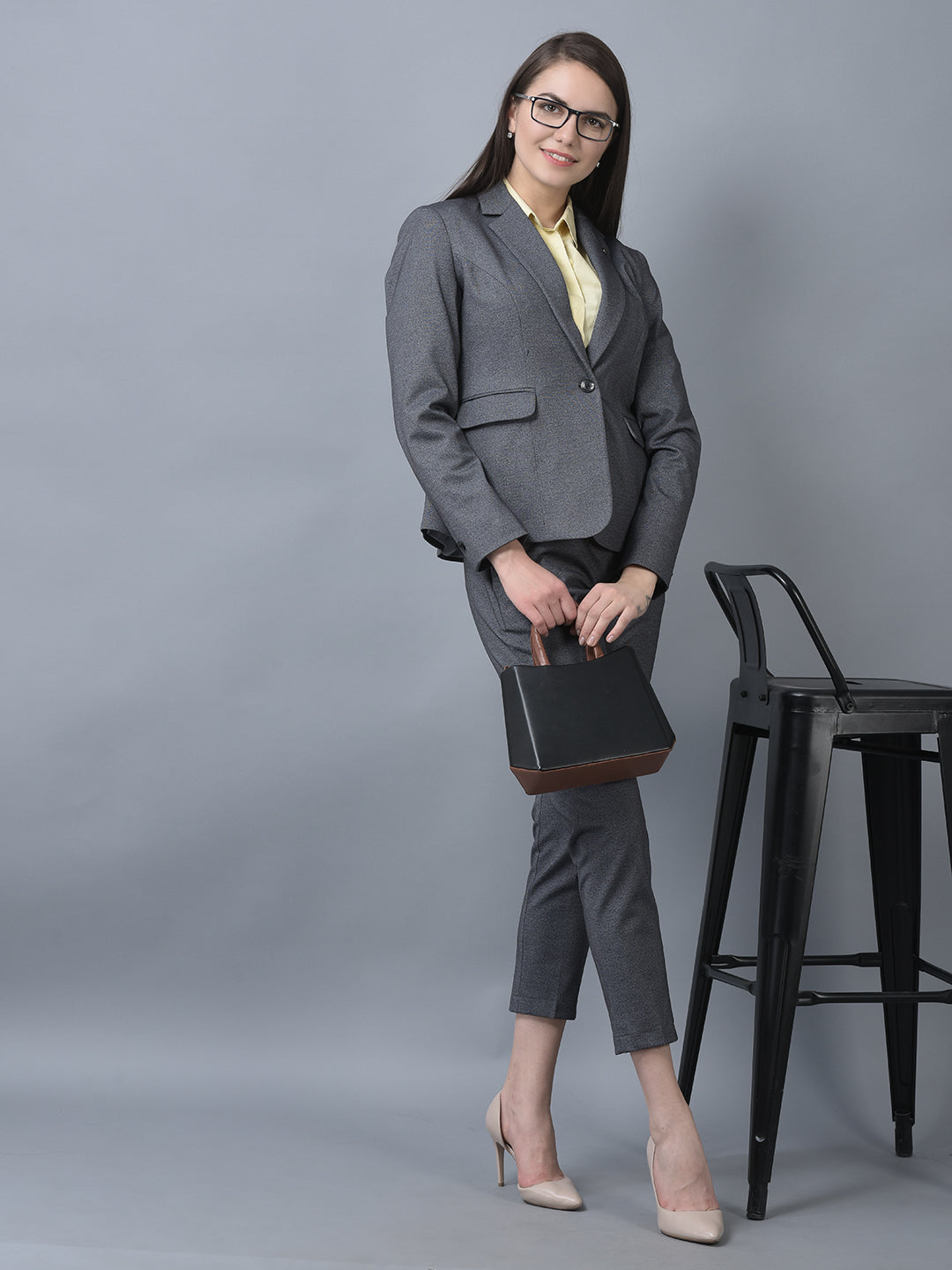 Canoe Women Notched Lapel Collar Tailored Fit Long Sleeve Suit