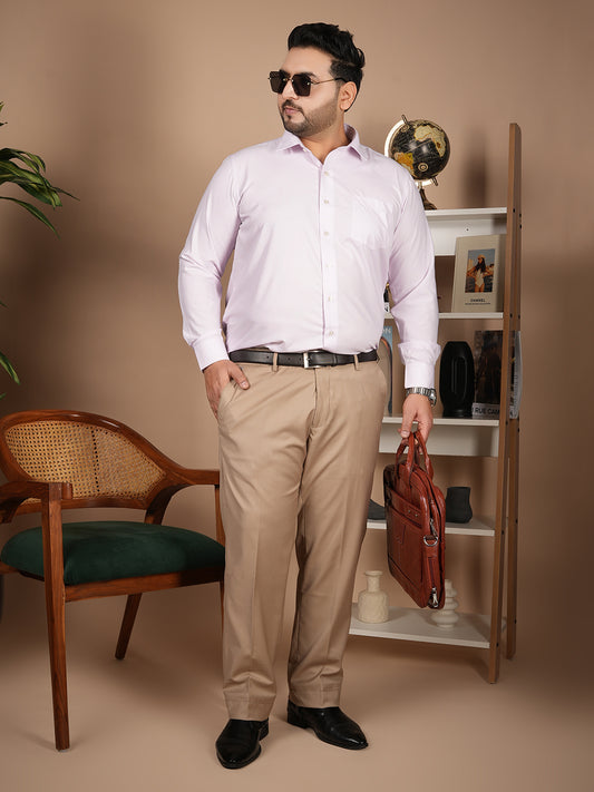 Canoe Signature Pastel Pink Microfiber Formal Shirt | Premium Executive Collection