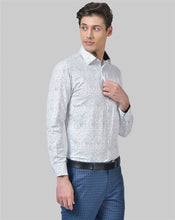 Load image into Gallery viewer, lycra shirt, best formal shirts for men, latest shirts for men, mens shirt, gents shirt, trending shirts for men, mens shirts online, low price shirting, men shirt style, new shirts for men, cotton shirt, full shirt for men, collection of shirts, printed shirt, formal shirt, tailored fit shirt, full sleeve shirt, white shirt, canoe
