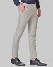 Load image into Gallery viewer, checkered trouser, gents trouser, trouser pants for men, beige trouser for men, formal trouser, men trouser, gents pants, men&#39;s formal trousers, office trousers
