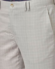 Load image into Gallery viewer, checkered trouser, gents trouser, trouser pants for men, beige trouser for men, formal trouser, men trouser, gents pants, men&#39;s formal trousers, office trousers
