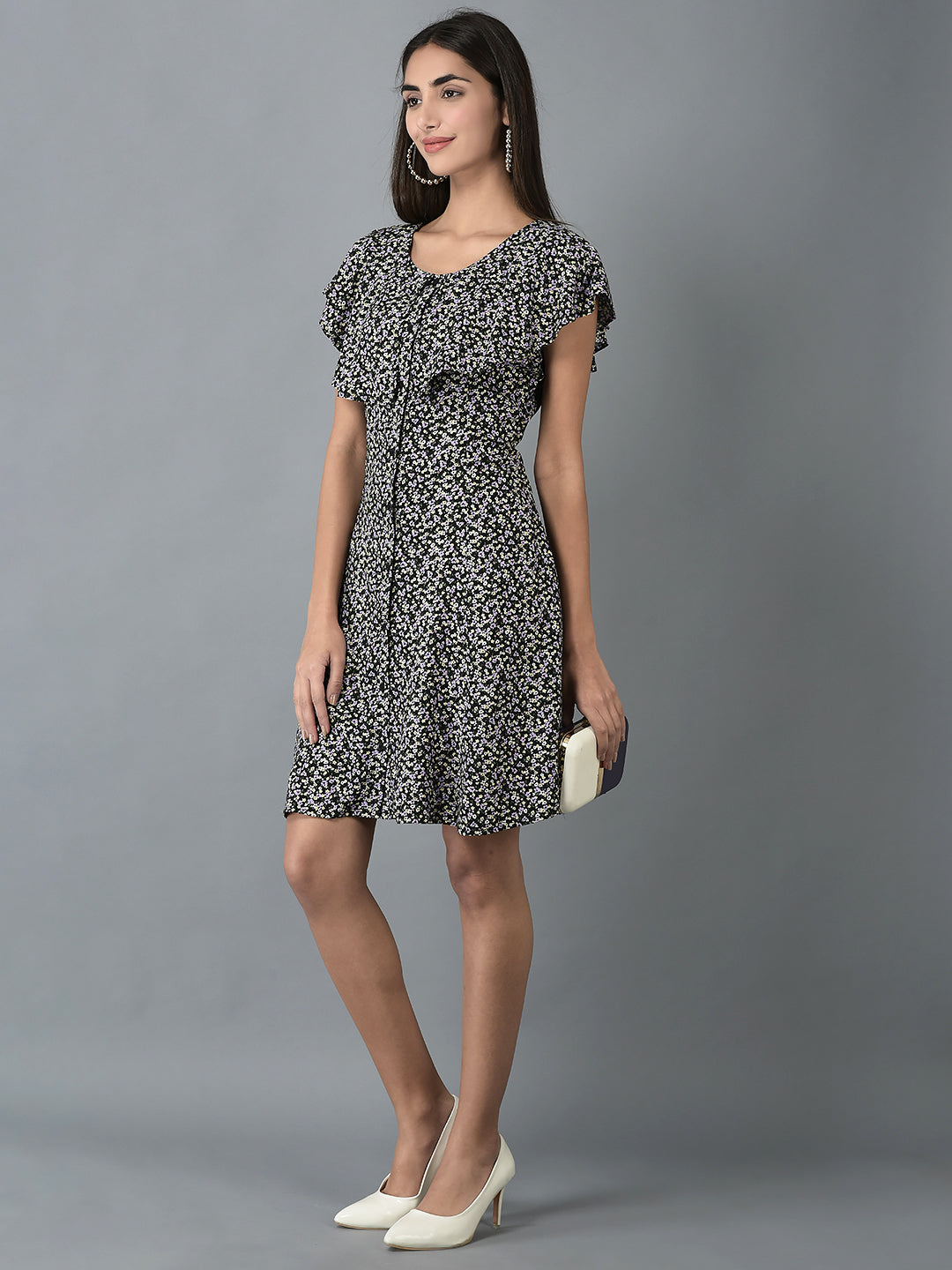Canoe Women Floral Printed Fit and Flare Dress