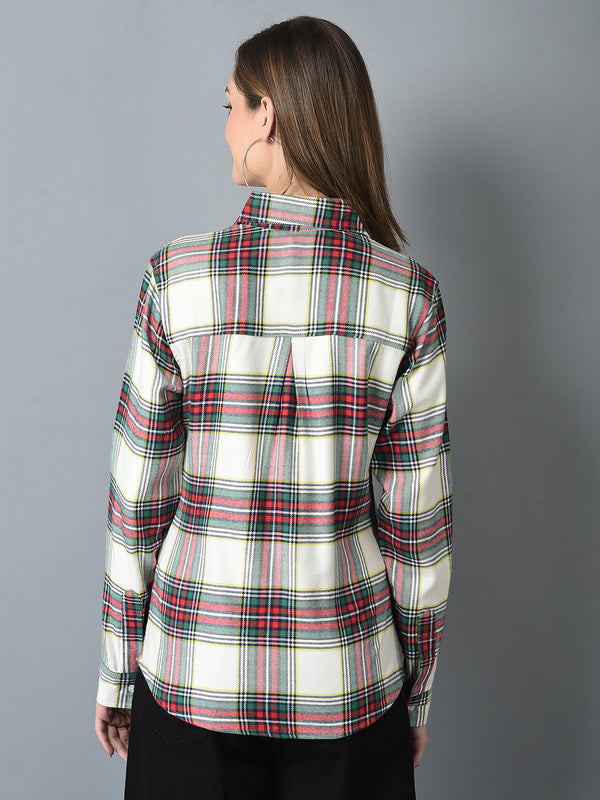 Canoe Women Curved Hem Multi Color Shirt