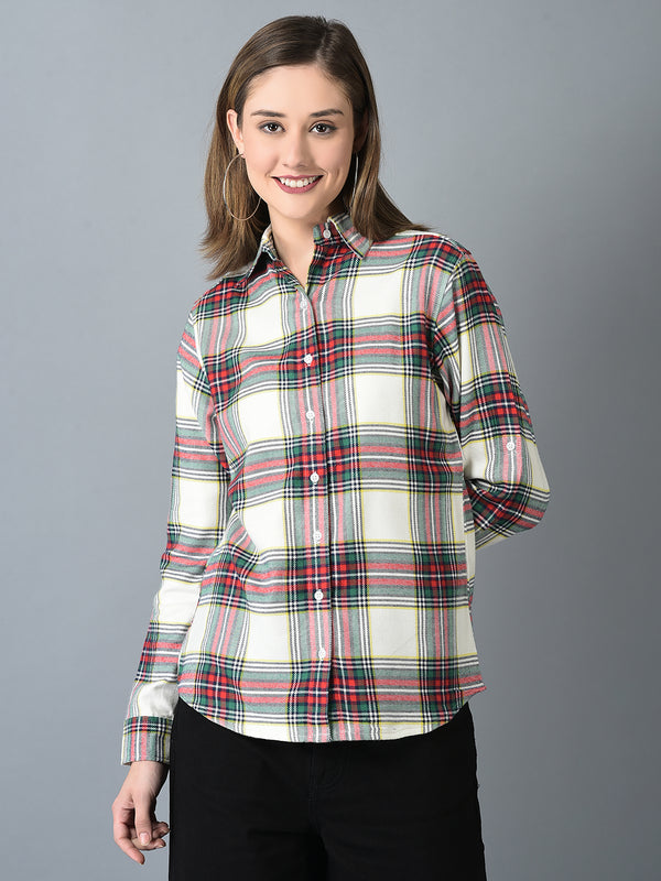 Canoe Women Curved Hem Multi Color Shirt