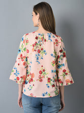 Load image into Gallery viewer, Canoe Women Floral Print Peach Color Top
