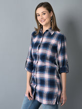 Load image into Gallery viewer, Canoe Women Straight Hem Blue Color Shirt
