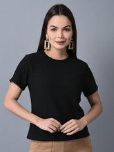 Load image into Gallery viewer, Canoe Women Loose Fit Solid Round Neck T-Shirt

