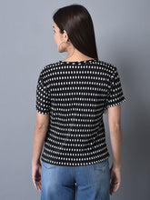 Load image into Gallery viewer, Canoe Women Polka Dot Pleated Fabric T-shirt

