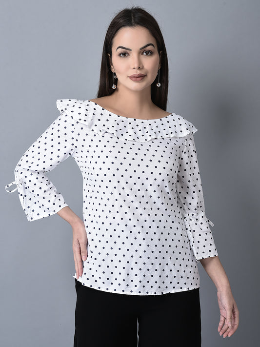 Canoe Women Flawless Fit Polka Dot Print Top